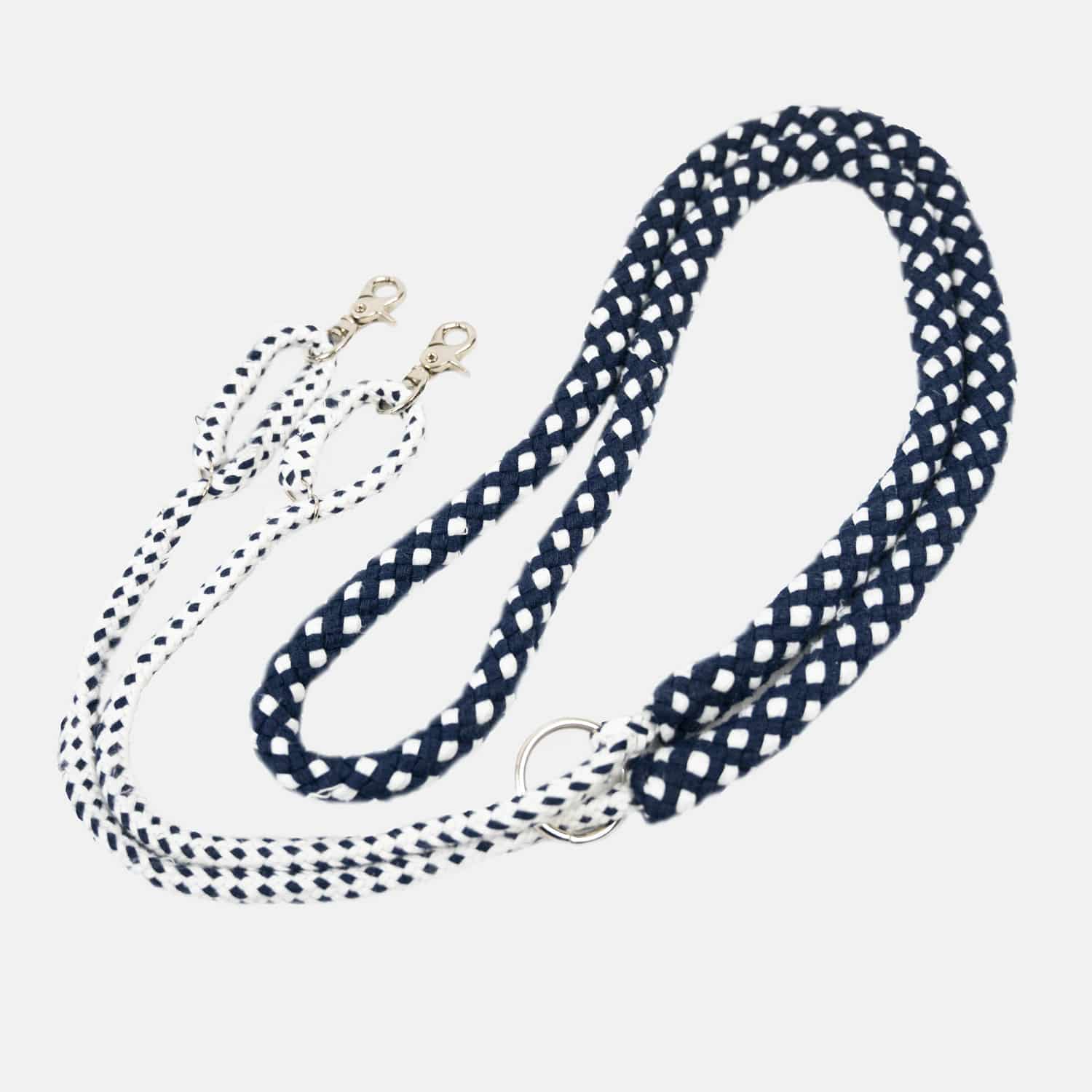 Enrênement-Canter-Bleu-Blanc-Cheval-Occasion_0 Canter - Enrênements Soft rope Bleu Marine – Image 1