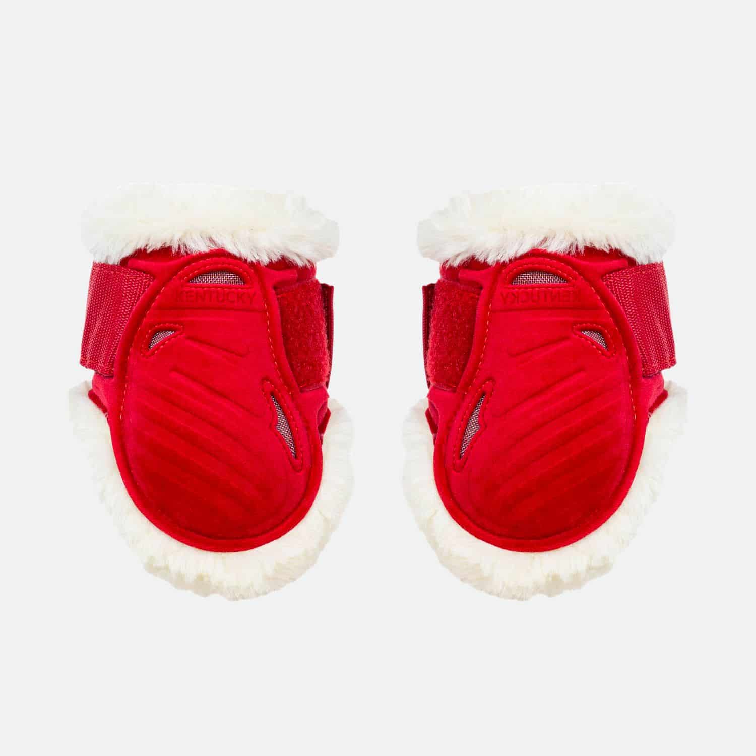 271 Kentucky Horsewear - Protège-Boulets Young Horses Velvet Sheepskin Rouge – Image 1