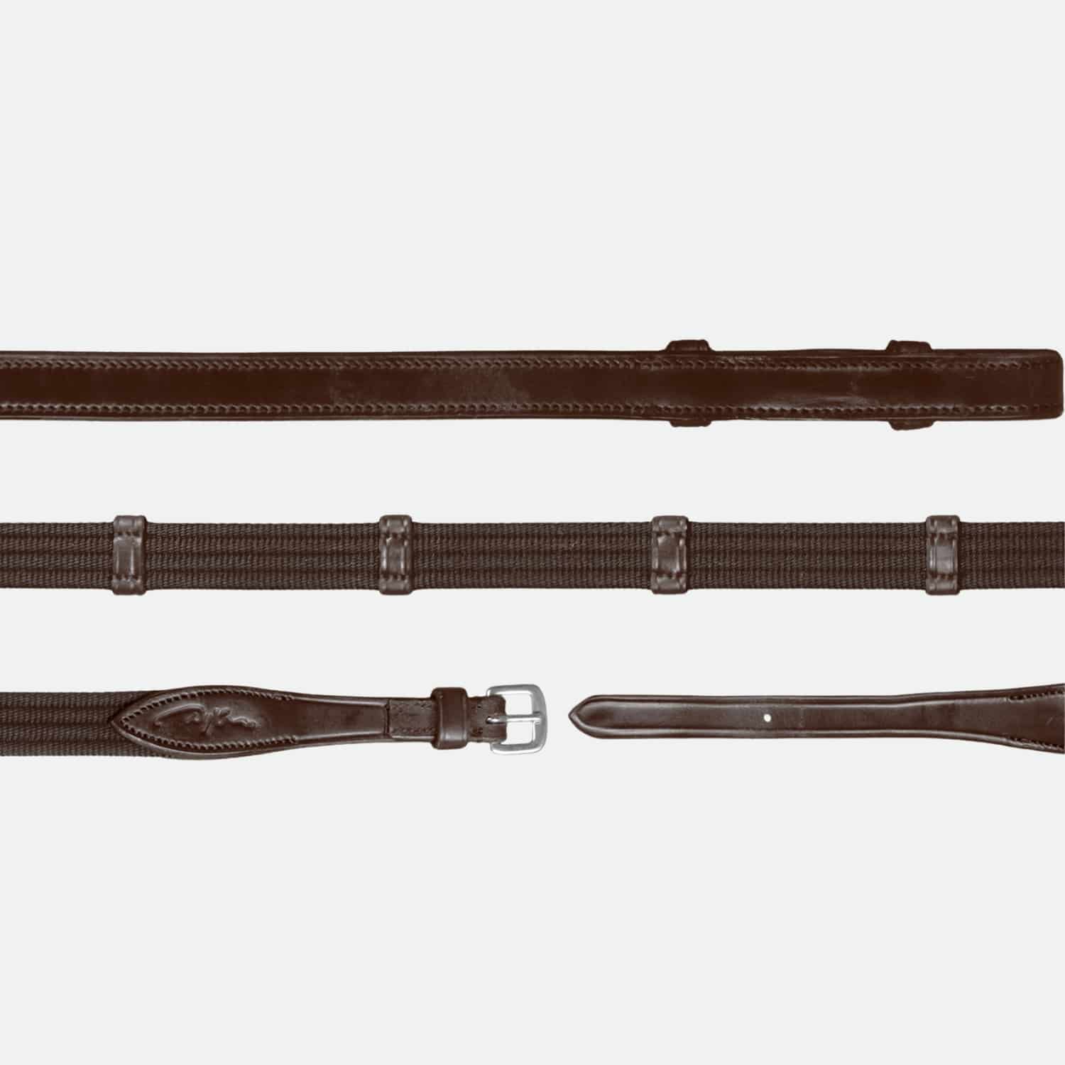 DyOn-Renes-Tissu-5-8-Avec-9-Arretoirs-Sans-Stopper-New-English-Collection-cheval-occasion-1-ART0002516 Dy'On - Rênes Tissu 5 / 8 Avec 9 Arretoirs (Sans Stopper) New English Collection – Image 1