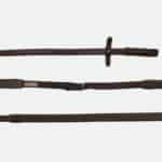 Cwd Sellier - Rênes Caoutchouc 1 / 2 Rondes Surpiquées Large Châtaigne – Image 2