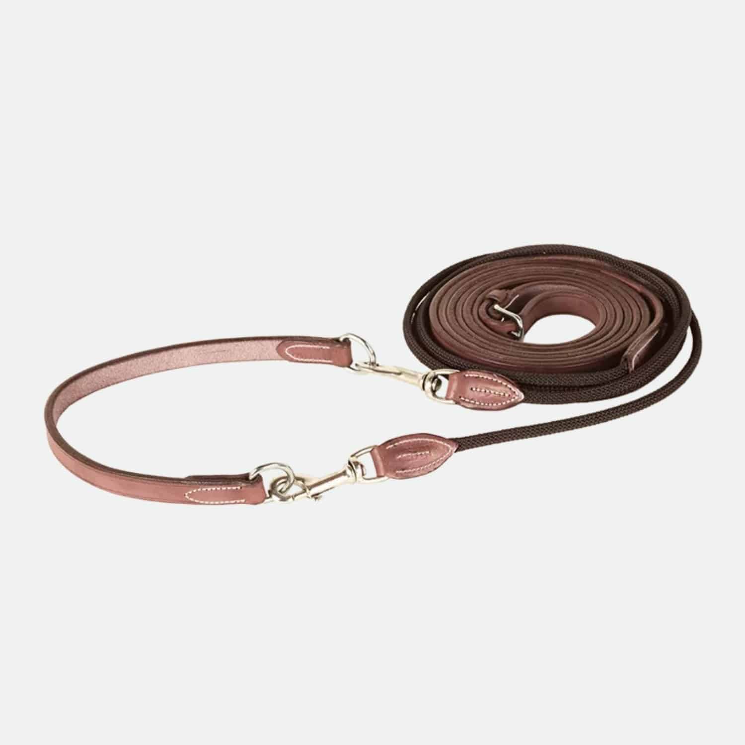 Cwd-Sellier-Renes-Allemandes-Corde-Chataigne-cheval-occasion-1-ART0009394 Cwd Sellier - Rênes Allemandes Corde Châtaigne – Image 1